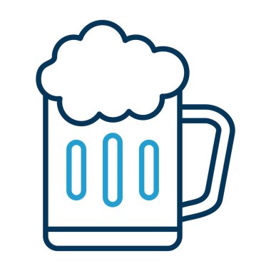 Bir bardak bira ikonu, vektör illüstrasyonu basit tasarım