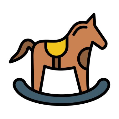 Sallanan at oyuncağı simgesi, vektör illüstrasyonu