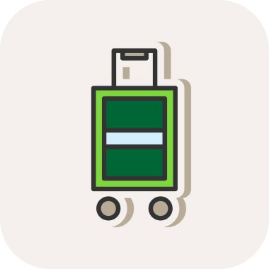 Bagaj web simgesi, vektör çizim 