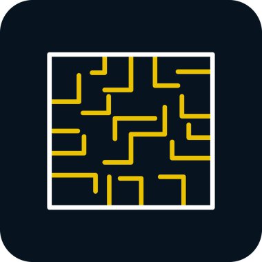 Labirent düz simgesi, vektör illüstrasyonu