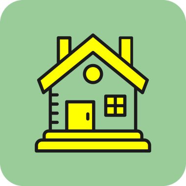 Kabin vektör simgesi modern basit illüstrasyon 