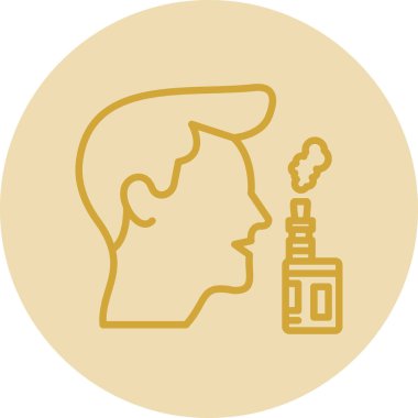 Pipo içmek. Web simgesi vektör illüstrasyonu