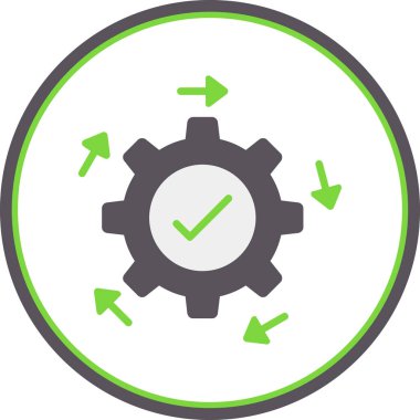 dişli seçenekleri vektör simgesi. resim biçimi bir daire içinde düz ikon sembolü, eko yeşil ve gri renkler, beyaz arkaplan