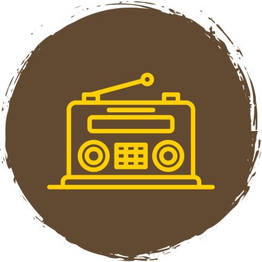 Retro radyo ikonu. Basit vektör illüstrasyonu