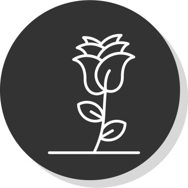 Gül çiçeği. Web simgesi basit illüstrasyon 