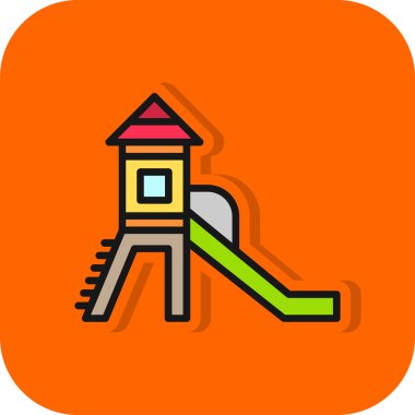 Oyun alanı simgesi renkli ikonun vektör illüstrasyonu. güzel ve element aynı zamanda slayt simgesi ögesi olarak da kullanılabilir.