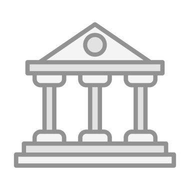 Banka binası. Web simgesi basit illüstrasyon