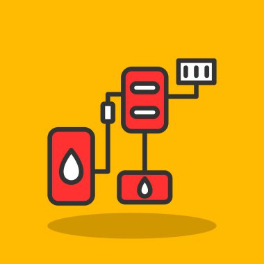 elektrik dolgu vektörü düz simgesi