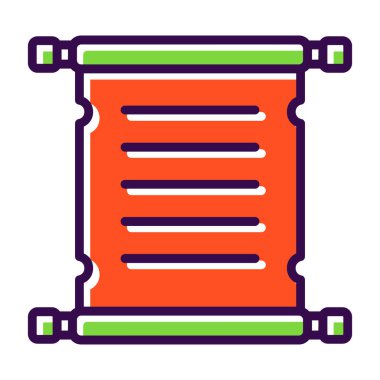 Parşömen simgesi, vektör illüstrasyonu basit tasarım