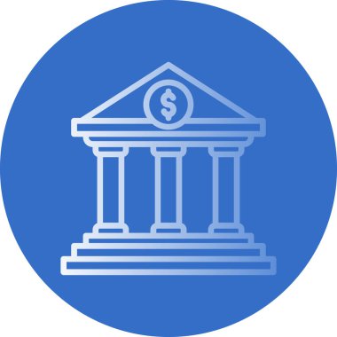 Banka binası vektör simgesi. biçim düz semboldür 