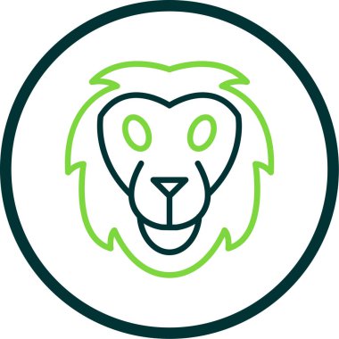 Aslan başı simgesi, vektör illüstrasyonu basit tasarım