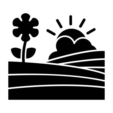 Bir çiftlik simgesinin vektör illüstrasyonu