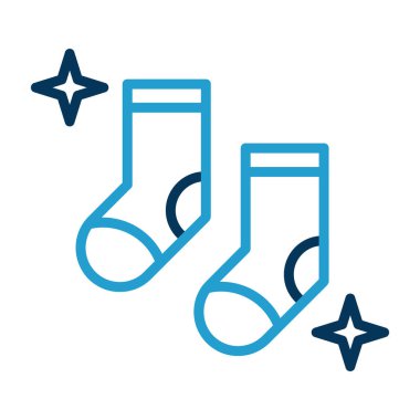 iki çorap düz simgesi, vektör illüstrasyonu