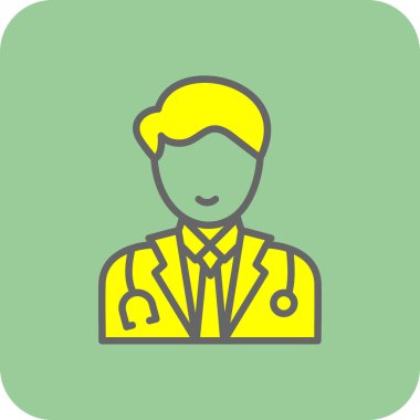 Doktor simgesi çizilmiş vektör çizimi basit tasarım