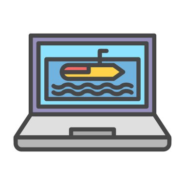 ekran vektör çizimi olan dizüstü bilgisayar teknesi