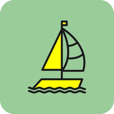 tekne ikonu vektör illüstrasyonu