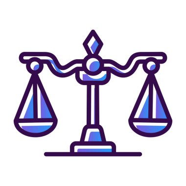 Adalet Ölçekleri simgesi web basit illüstrasyon