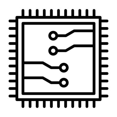 Devre kartı simgesi. Düz stil. Vektör illüstrasyonu 10.