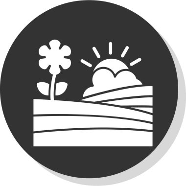 Ağaç simgesindeki tek çiftliğin vektör illüstrasyonu