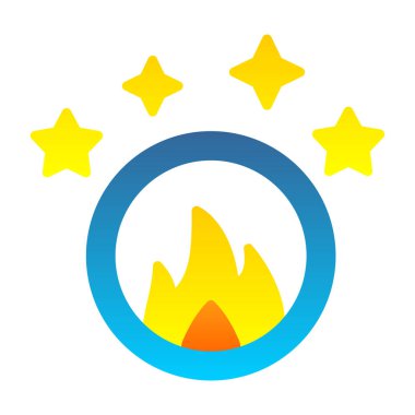 Ateş ikonu halkası, vektör illüstrasyonu 