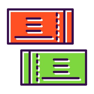 Biletler simge vektör illüstrasyonu