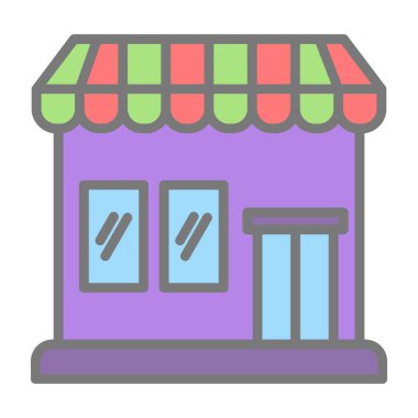 Market simgesinin vektör illüstrasyonu