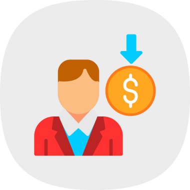 iş adam düz simgesi