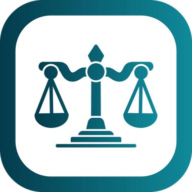 Adalet ve hukuk simgesi, vektör illüstrasyonu