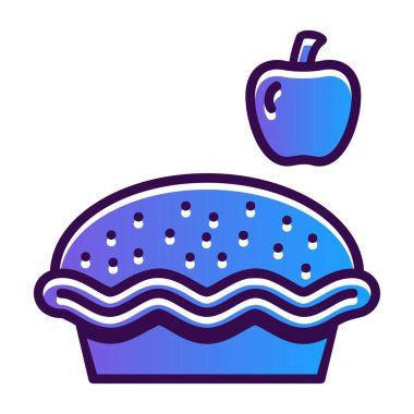 Apple pie düz simgesi basit tasarım illüstrasyonu