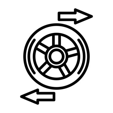 araba tekerlek simgesi, vektör çizim