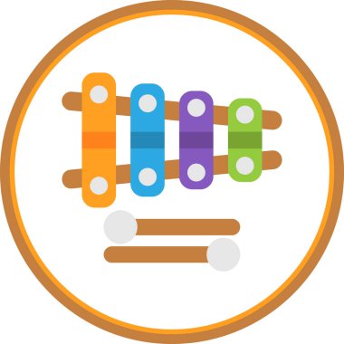 Ksilofon simgesi vektör illüstrasyonu basit tasarım