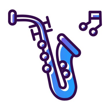 Saksafon simgesinin vektör çizimi 
