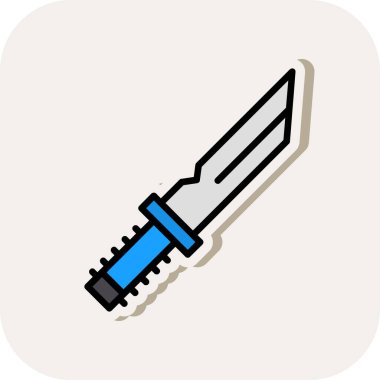 Bıçak düz simgesi, vektör illüstrasyonu 