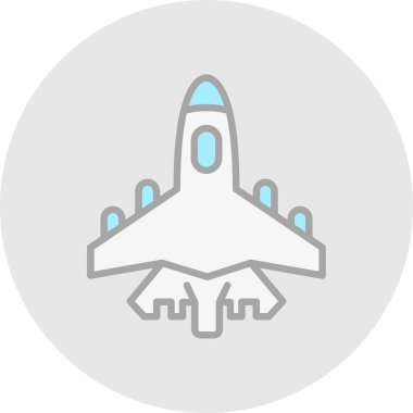 Savaşçı jet simgesi, vektör çizimi basit tasarım