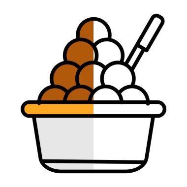 Köfteli kase, vektör çizimi 