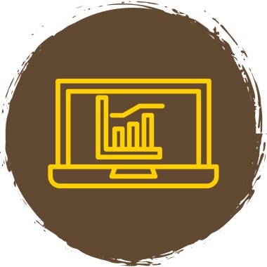 grafik ve grafik simgesi olan dizüstü bilgisayar, vektör illüstrasyonu