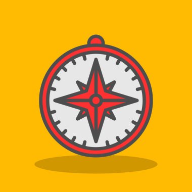 pusula düz simgesi, vektör illüstrasyon tasarımı