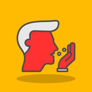 El ve karakter sembolünün vektör çizimi. ve kırmızı ve beyaz arkaplan elementleri. stok.