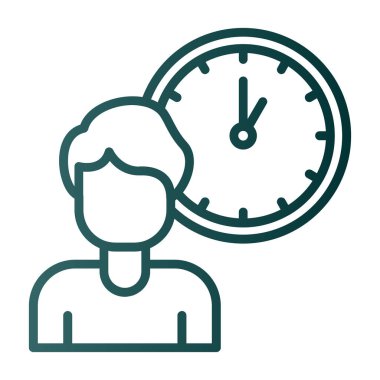 Saat ve yüz maskesi olan bir adamın vektör çizimi