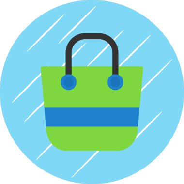 çanta alışveriş sepeti simgesi düz stil