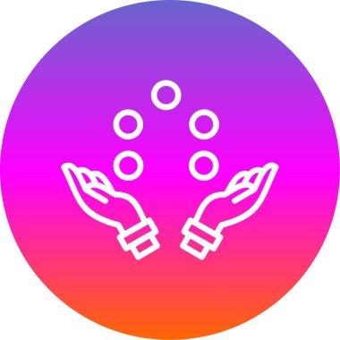 Yaprak simgesini tutan bir elin vektör çizimi