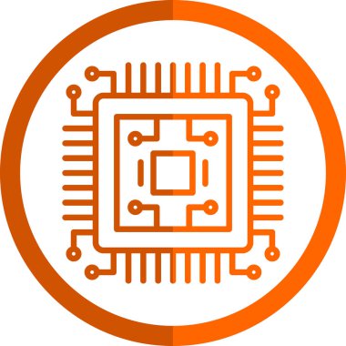 çip simgesi, vektör illüstrasyonu basit tasarım