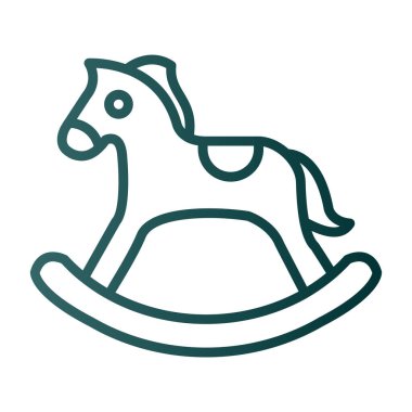 Sallanan at oyuncağı simgesi, vektör illüstrasyonu