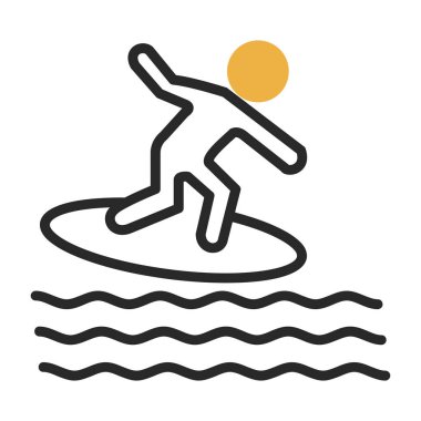 Sörf tahtası sörf simgesi ana hatlarıyla