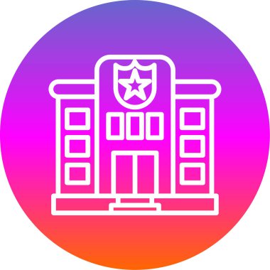 Polis karakolu web simgesi, vektör illüstrasyonu 