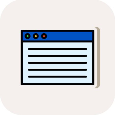 Web sayfası ikon vektör illüstrasyonu