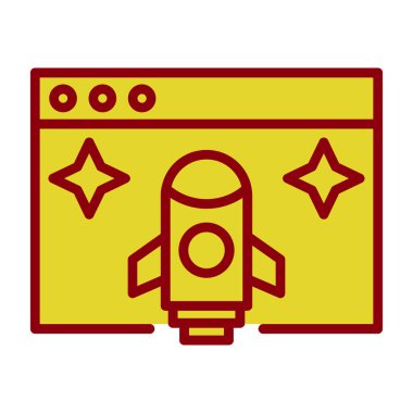 başlangıç düz simgesi, vektör illüstrasyonu 