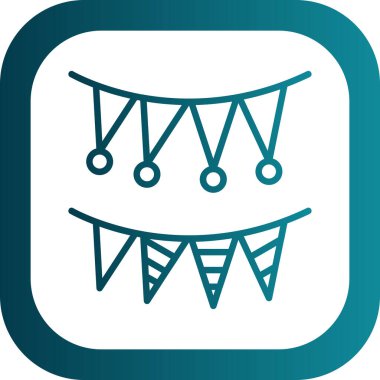 karnaval çelenkleri simgesi, vektör illüstrasyonu