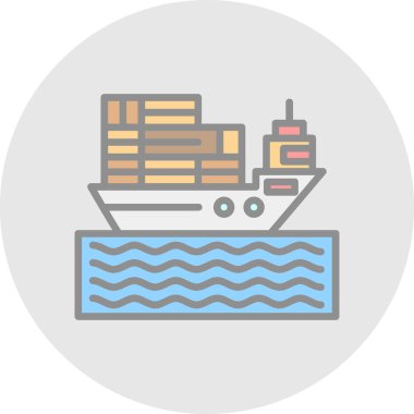 Kargo gemisi kutsal kişilerin resmi, vektör çizim