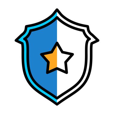 Yıldızlı rozet vektör simgesi